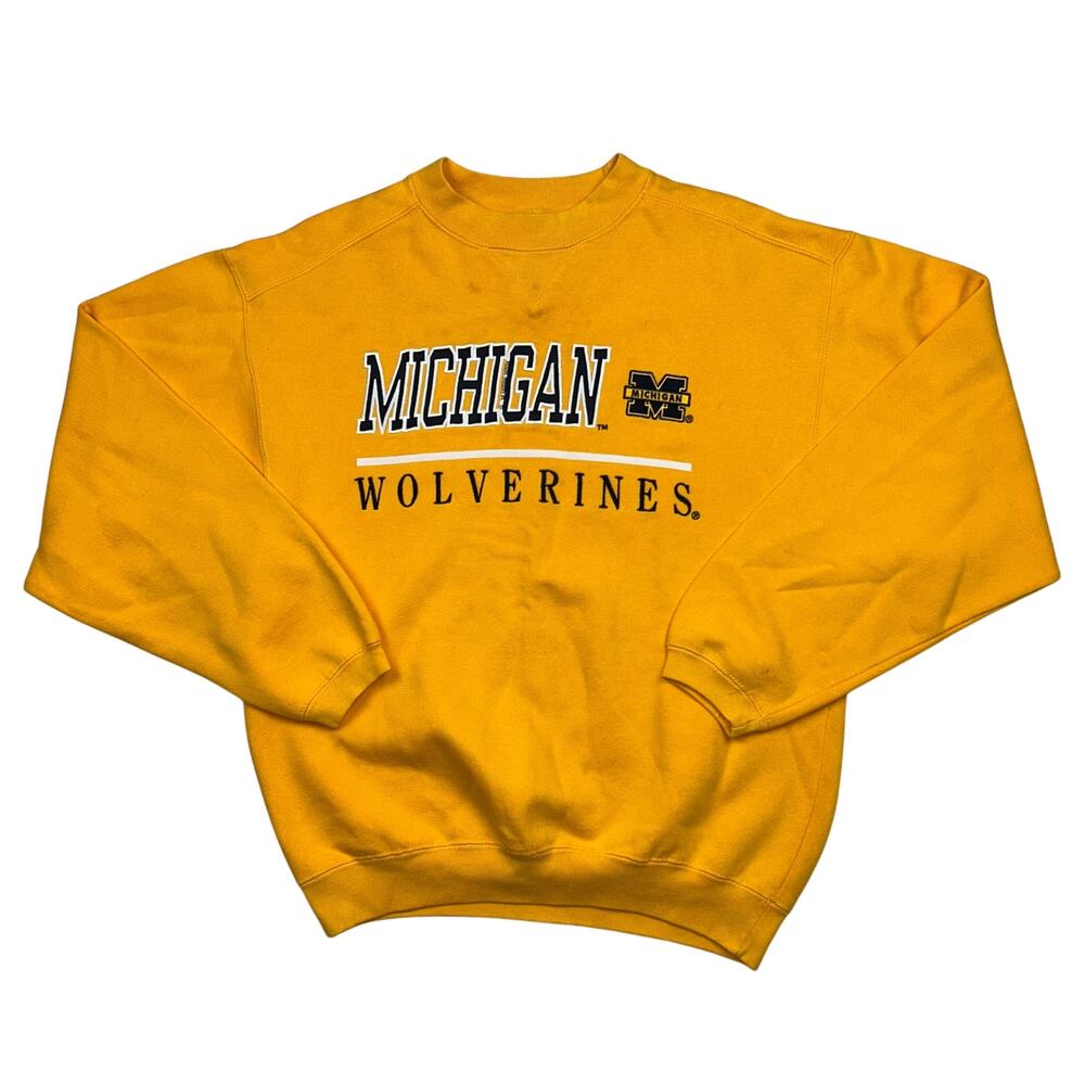 Vintage Michigan Wolverines Sweatshirt Mens M Maize Varsity Classics NCAA